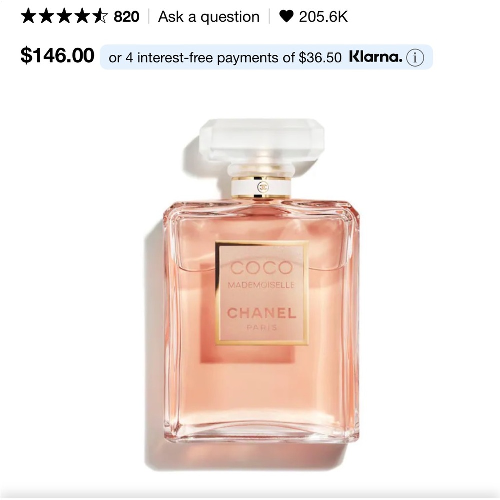 Coco Chanel mademoiselle 3.4 oz perfume